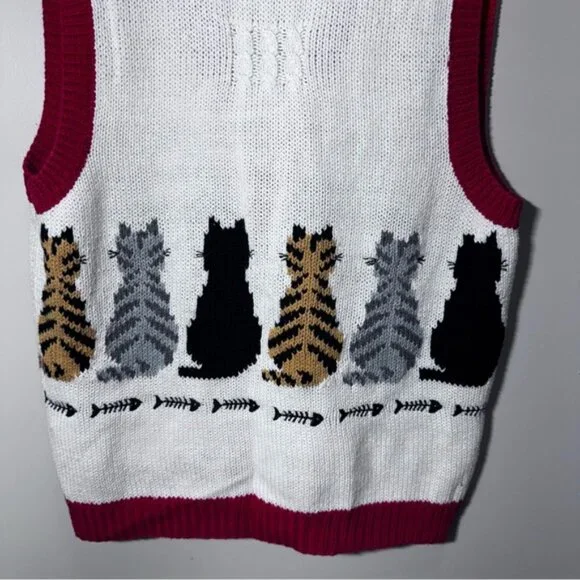 Vintage Marisa Christina Vneck Knit Button Front Vest Size Large - Picture 9 of 9